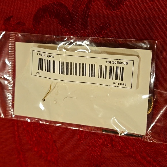 Vintage Luxury Flower Design Synthetic Red Gems Inlaid Dangle Earrings - Picture 7 of 7